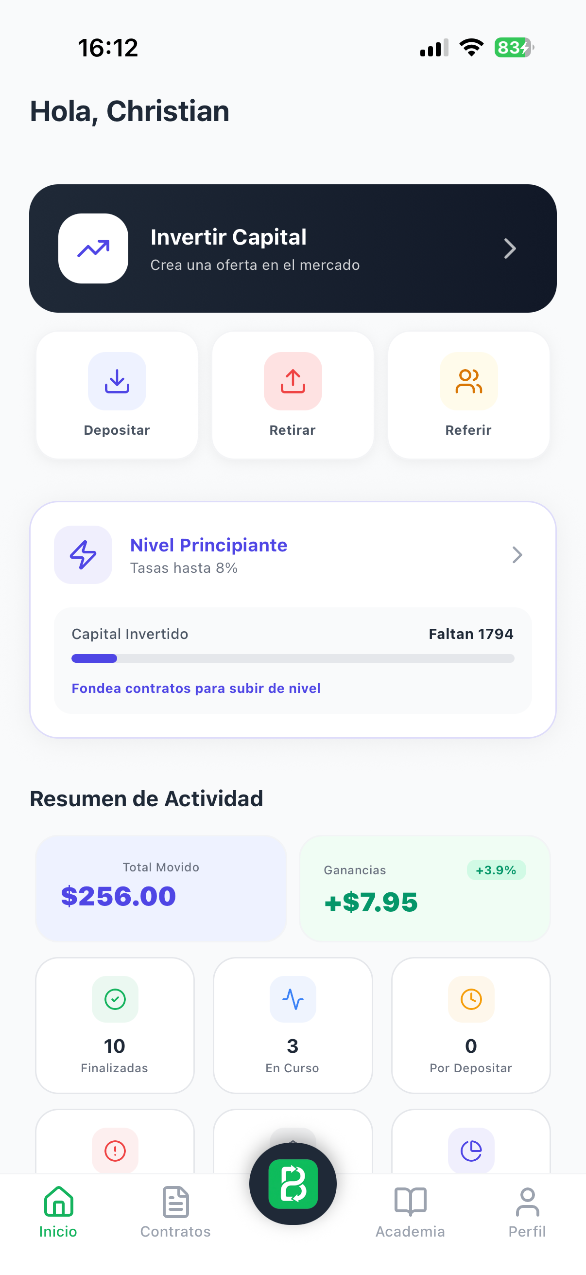 Panel de Rendimiento del Inversor